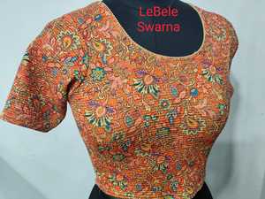 Blusa Kalamkari Premium Lista para Usar, Blusa Elástica de Ajuste Cómodo para Uso Diario y Fiestas al Mejor Precio al por Mayor - Product Image 2