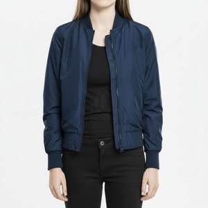 Veste bomber en polyester et nylon pour femmes, sur mesure, respirante, style hip hop, prix de gros, bleu marine, fabrication directe d'usine - Product Image 1