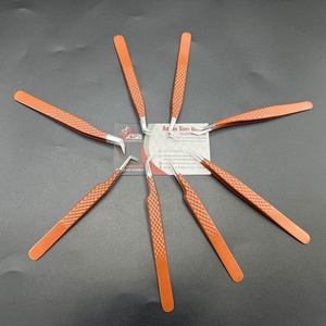 Vente chaude Diamant Grip Japonais En Acier Extension De Cils Pince À Épiler Chocolat Brun Couleur Enduit Lash Volumes Fibre Pointe Pince À Épiler - Product Image 2