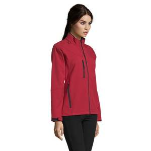 Dernière veste Softshell respirante rouge avec logo personnalisé de qualité supérieure pour femmes manches complètes et vestes de course d'extérieur coupe-vent pour femmes - Product Image 2