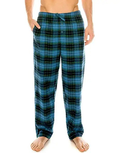Pantalons de pyjama en flanelle brossée à carreaux personnalisés en gros, vêtements de nuit, taille élastique avec cordon de serrage réglable - Product Image 5