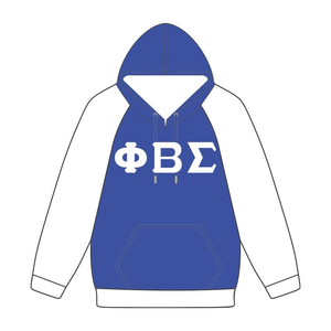 Sudadera con Capucha Azul Phi Beta Sigma, Mangas Raglán Blancas, Ropa de Fraternidad Griega, Personalizada, Divine Nine HBCU Life Clothing - Product Image 2