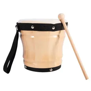 En gros Beat Drum Instrument de musique Tambour rond en bois pour jouet Tambourin en bois Tailles 14 "Mini Tambour Bongo en bois (aboo11