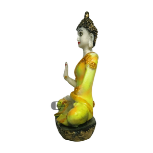 Mini estatua de Buda amarilla hecha a mano, decoración espiritual para salpicadero de coche, figurita de poliresina, regalos de devolución para el Año Nuevo chino, Pascua - Product Image 4