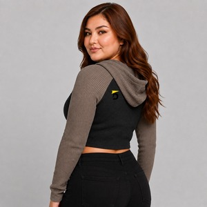 Sudadera Corta de Algodón para Mujer, Nueva Colección 2026, de Alta Calidad, con Estampado Digital y Logotipo Frontal, Estilo Urbano, Proveedor y Fabricante OEM - Product Image 5