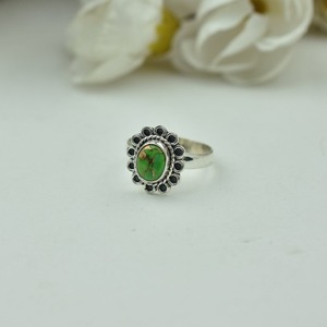 Joyería de piedras preciosas turquesas para mujer, anillo de estilo bohemio de plata, joyería de plata de ley 925, anillo hecho a mano de tendencia, Regalo para mamá - Product Image 4