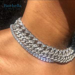 Gran oferta, cadena de eslabones cubanos de corte Baguette de 10mm de Plata de Ley 925 para hombres, joyería de moissanita - Product Image 3