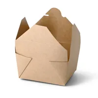 Boîtes à emporter en carton brun 600 ml, empilables, légères, pour repas rapides - 450 pcs/carton