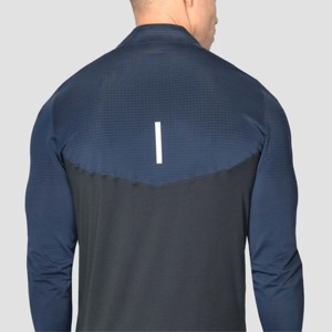 Chemise sport à manches longues à fermeture éclair Quick Dry 1/4 pour hommes, pour la course à pied, la musculation, la gym et le fitness - Product Image 3