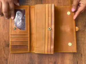 Nouvelle arrivée en cuir véritable pochette sac à main pochette portefeuille pochette élégante pour les femmes utiliser des patchs occidentaux portefeuilles Collection élégante - Product Image 5