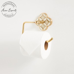 Fabricant de papier hygiénique mural en laiton fait à la main avec finition dorée utilisé pour l'organisateur mural de salle de bain de papier hygiénique. - Product Image 1