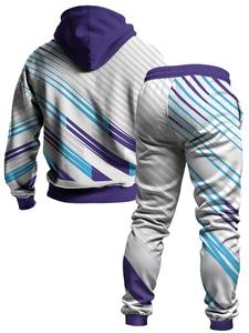 ชุดวอร์มสำหรับผู้ชายชุดเสื้อผ้าแบบสวมมีฮู้ดและกางเกงมีฮู้ดสำหรับผู้หญิงสีพื้น + กางเกง - Product Image 2