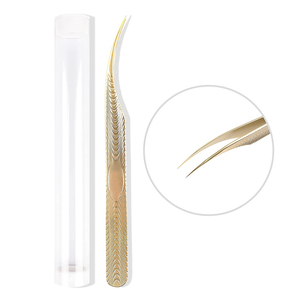 Pince à épiler antistatique à pointe droite incurvée en acier inoxydable pour Extension de cils outils de maquillage en gros pince à épiler - Product Image 1
