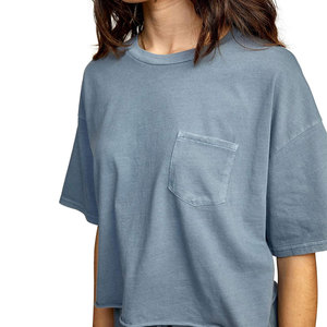 Gran oferta, camisetas recortadas para mujer, camisetas de nueva moda de verano, ropa de calle con cuello sólido, Camisetas estampadas, venta al por mayor, primavera corta - Product Image 6