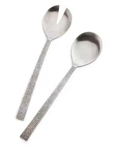 Ensemble de fourchettes et de cuillères à salade en acier inoxydable poli, vaisselle durable - Product Image 3