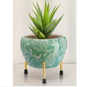 Maceta de Metal con Acabado Esmaltado, Estilo Único, Accesorios de Decoración para Jardín y Hogar - Product Image 1