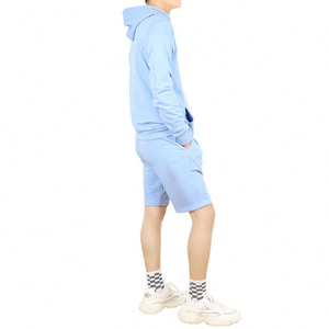 Sudaderas con Capucha y Pantalones Cortos Deportivos Casuales de Verano para Hombre, al por Mayor, Transpirables, con Logotipo Personalizado Impreso y Bordado, de Poliéster/Algodón - Product Image 4
