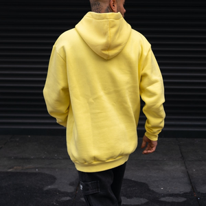 2025 100% algodón calidad alta calidad amarillo Puff estampado Sudadera con capucha pulóver ropa de calle de gran tamaño de talla grande sudaderas con capucha de lana para Unisex - Product Image 4