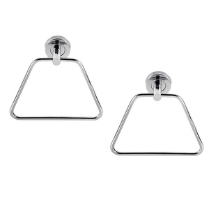 Anillo de toalla de acero inoxidable para baño Lavabo Servilleta Colgador de toallas Accesorios de baño Juego de 2 (Triángulo) - Product Image 1