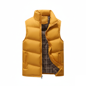 Gilet sans manches pour homme, automne-hiver, chaud, respirant, polyester et coton, fermeture éclair, grande taille, logo personnalisé, vente en gros, gilet à bulles - Product Image 3
