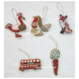 การออกแบบที่น่าสนใจมากที่สุดของ zari ด้วยลูกปัดประดับตกแต่งงานสำหรับบ้านและต้นคริสต์มาสของแขวน - Product Image 1