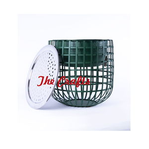 Pozo de fuego de hierro y acero inoxidable con soporte de diseño floral Pozo de fuego de chimenea de forma redonda a los precios más baratos - Product Image 6