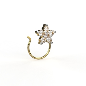 Avarta 18K สีเหลืองทองได้รับการรับรองเพชรที่มีเสน่ห์ nosepin สำหรับผู้หญิงและผู้หญิง - Product Image 3