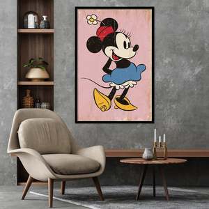 Minnie <b>Mouse</b> Retro Pink Poster Paper Wall Decor - Product Image 2