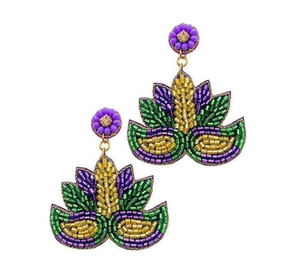 Joyería de Mardi Gras, Accesorios de Bordado con Cuentas, Pendientes Hechos a Mano con Cuentas, Cuentas de Colores - Product Image 3