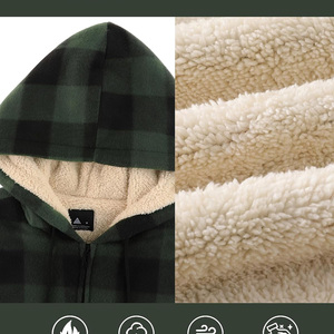 เสื้อฮู้ดขนแกะซิปเต็มของผู้ชาย (มีขนาดใหญ่ & สูง) - Product Image 2