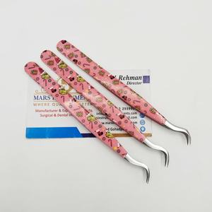 Pinces à épiler de Noël, design de haute qualité, pinces à épiler pour extensions de cils, pinces à épiler courbées en J, acier inoxydable, pointes en fibre solide - Product Image 2