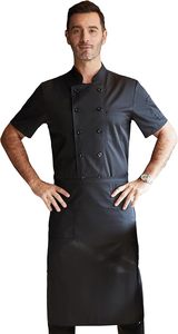 Men Chef Uniform with <b>Stand</b> Collar Double Row Buttons and Patch Pocket Cotton Polyester fabric Breathable Comfort Fit - Product Image 5