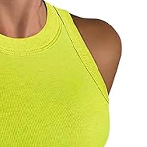 Nouveau Produit Décontracté Couleur Unie Slim Sans Manches Sexy Mesh Crop Débardeur Femmes fabriqué par Dress Sports - Product Image 2