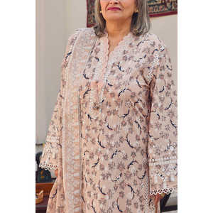 Ensemble 3 pièces en mousseline imprimée laquée avec taille naturelle CL-62108 Collection B, comprenant un dupatta - Product Image 4