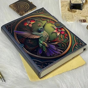 วารสารหนังนกยูงวินเทจเกลียวผูกพันหนังสือของเงาสำหรับ wiccan คนนอกศาสนาสะกดของขวัญวารสารเปล่า - Product Image 6