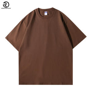 เสื้อยืดผู้ชายผ้าฝ้ายแท้รุ่นเฮฟวี่เวต300กรัมครึ่งแขนตกไหล่สีทึบแขนสั้น - Product Image 6