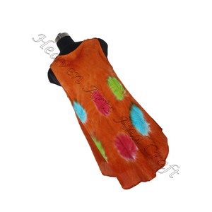 Vêtements de plage Inde meilleur Jaipur Tie Dye imprimé licou O cou robe Maxi rayonne robe attrayante Tie Dye longue ouverte Maxi robe femmes - Product Image 2