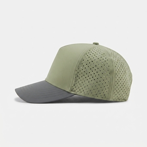 Custom Laser Perforated Baseball Cap Adjustable Breathable Outdoor Casual <b>Hat</b> Gray <b>Green</b> TPU Logo Wholesale High Quality OEM ODM - Product Image 2