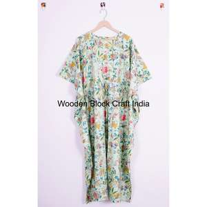 Bohemian Cotton Robe 100% Cotton <b>Kaftan</b> Indian Cotton <b>Dress</b> Summer Wear <b>Kaftan</b> Night Wear <b>Womens</b> <b>Kaftan</b> For Gift - Product Image 6