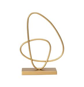 Décoration de sculpture de table abstraite en métal doré moderne pour les salons ajoutant de l'élégance aux surfaces de table ou de comptoir vides - Product Image 3