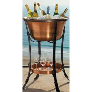 Refroidisseur de vin en métal de seau à glace de champagne de double couche de cuivre de conception de luxe avec le refroidisseur de barre de grande taille de logo personnalisé - Product Image 1