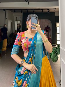 Chaniya Choli บล็อคมือแบบดั้งเดิมคอลเลคชั่น Navratri lehenga ขายส่งสำหรับผู้ซื้อทั่วโลก - Product Image 3