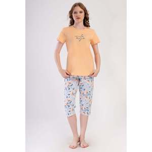 Conjunto de pantalón capri y top de cuello redondo KADIN P.SUPREM O YAKA KISA KOL ETEGI OVAL - Rosa suave - Rosa suave - Product Image 1