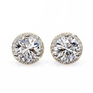 Boucles d'oreilles uniques en acier inoxydable avec diamant de laboratoire pour fiançailles, plaqué or jaune/rose/blanc - Product Image 6