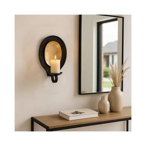 Premium Decorative Metal Wall Hanging <b>Candle</b> Holder For Living Room Bedroom Hallway And Entryway Walls - Product Image 1