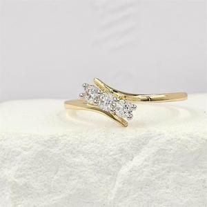 แหวนแต่งงานชุบโรเดียมสีเงิน925ทอง14K คลาสสิกสำหรับคู่รักที่งดงามและสง่างาม - Product Image 5