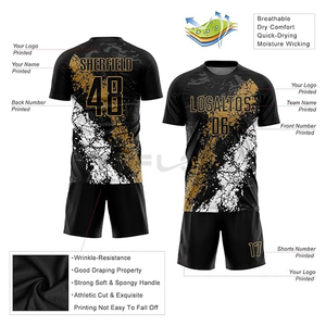 เสื้อฟุตบอล100% ผ้าโพลีเอสเตอร์เสื้อฟุตบอลสโมสรเสื้อเจอร์ซีย์ทีมแห้งเร็วพิมพ์โลโก้แบบกำหนดเอง - Product Image 1