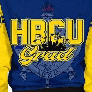 Giacca Bomber in Raso Blu e Oro SGRho Sigma Gamma Rho 1922, Abbigliamento Femminile con Ricamo Greco per Confraternite - Product Image 4