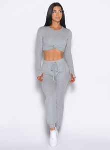 Qualité supérieure Cozy Silver Women's Cuddle Up Joggers Terry Fleece Soft Touch Fabric Pantalons de survêtement pour femmes Pantalons pour femmes - Product Image 2