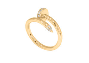 Keeva <b>Jewels</b> 0.20 Carat F-G/VS Lab Grown Round Brilliant Cut <b>Nail</b>-Inspired Wrap Designer Ring Made in Solid Gold - Product Image 2